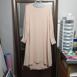 High low occasion dress with long sleeves